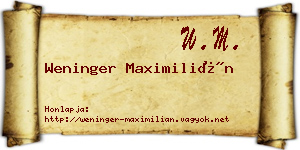Weninger Maximilián névjegykártya